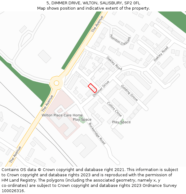 5, DIMMER DRIVE, WILTON, SALISBURY, SP2 0FL: Location map and indicative extent of plot