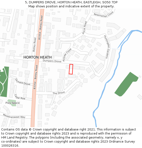 5, DUMPERS DROVE, HORTON HEATH, EASTLEIGH, SO50 7DP: Location map and indicative extent of plot
