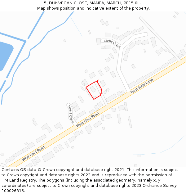 5, DUNVEGAN CLOSE, MANEA, MARCH, PE15 0LU: Location map and indicative extent of plot
