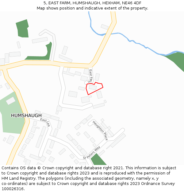 5, EAST FARM, HUMSHAUGH, HEXHAM, NE46 4DF: Location map and indicative extent of plot
