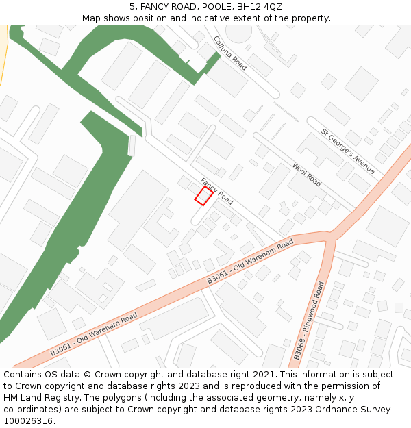 5, FANCY ROAD, POOLE, BH12 4QZ: Location map and indicative extent of plot