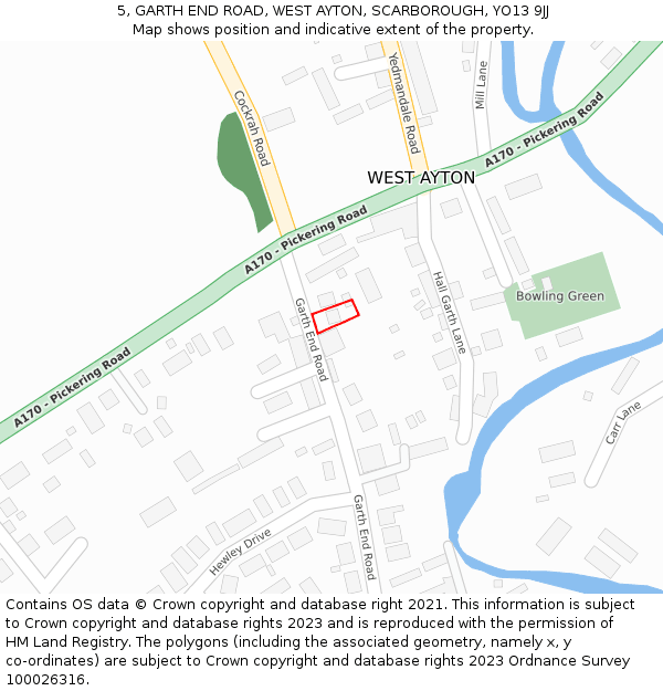 5, GARTH END ROAD, WEST AYTON, SCARBOROUGH, YO13 9JJ: Location map and indicative extent of plot