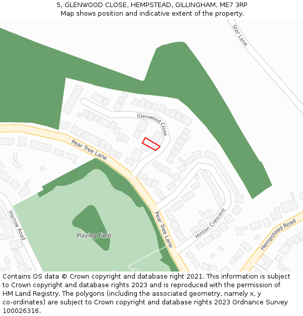 5, GLENWOOD CLOSE, HEMPSTEAD, GILLINGHAM, ME7 3RP: Location map and indicative extent of plot