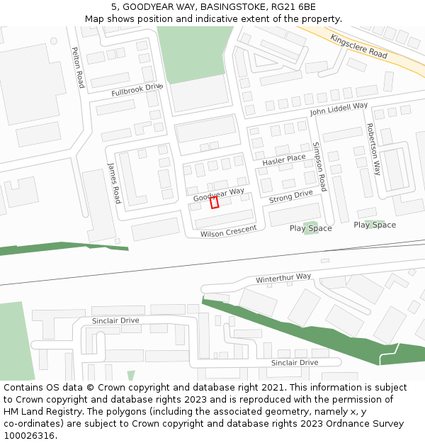 5, GOODYEAR WAY, BASINGSTOKE, RG21 6BE: Location map and indicative extent of plot