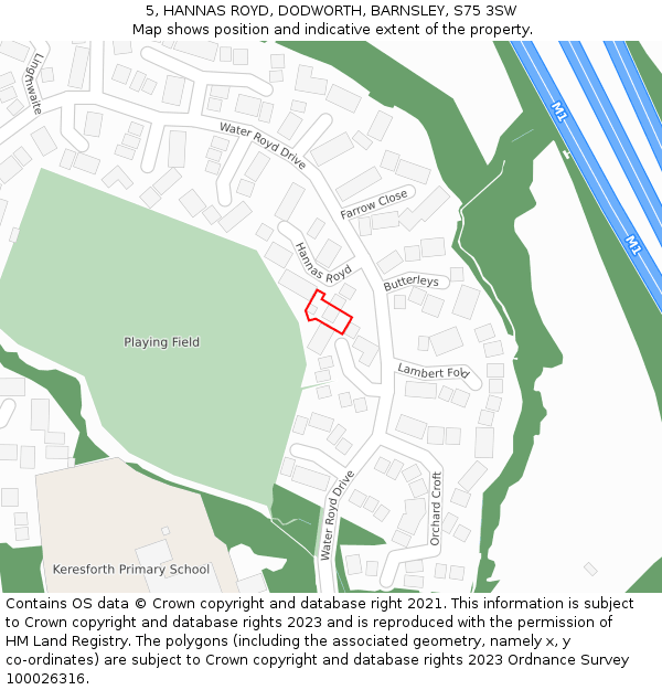 5, HANNAS ROYD, DODWORTH, BARNSLEY, S75 3SW: Location map and indicative extent of plot