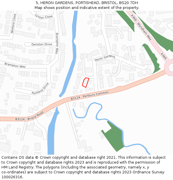 5, HERON GARDENS, PORTISHEAD, BRISTOL, BS20 7DH: Location map and indicative extent of plot