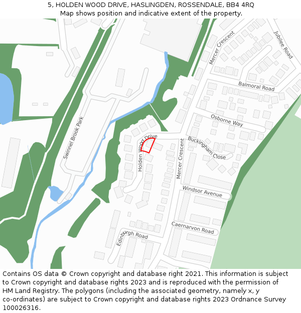 5, HOLDEN WOOD DRIVE, HASLINGDEN, ROSSENDALE, BB4 4RQ: Location map and indicative extent of plot