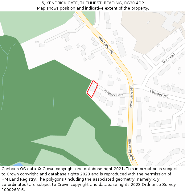 5, KENDRICK GATE, TILEHURST, READING, RG30 4DP: Location map and indicative extent of plot