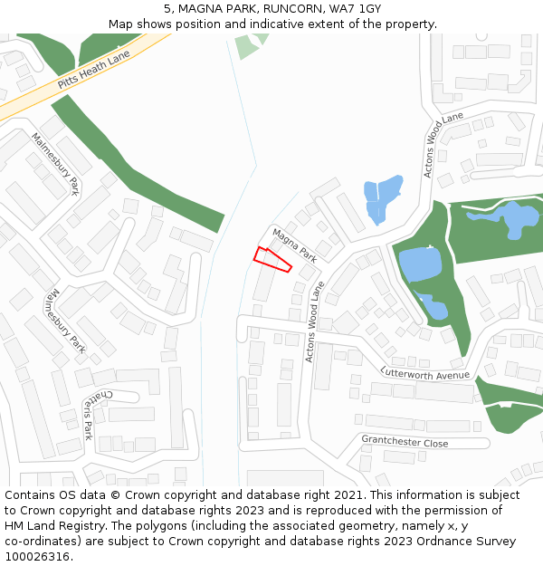 5, MAGNA PARK, RUNCORN, WA7 1GY: Location map and indicative extent of plot