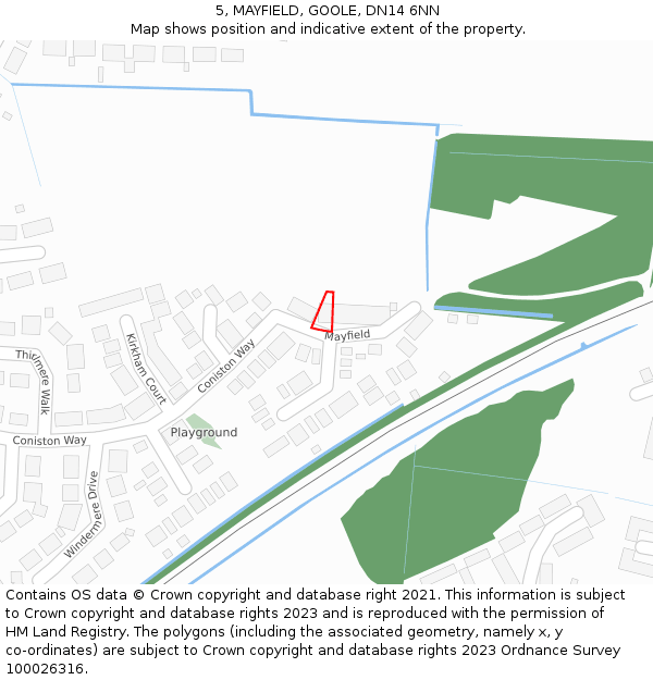 5, MAYFIELD, GOOLE, DN14 6NN: Location map and indicative extent of plot