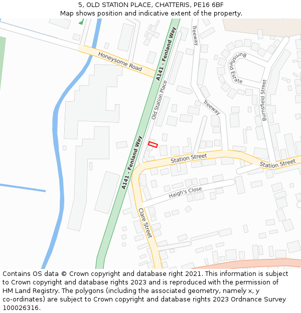 5, OLD STATION PLACE, CHATTERIS, PE16 6BF: Location map and indicative extent of plot