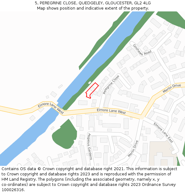 5, PEREGRINE CLOSE, QUEDGELEY, GLOUCESTER, GL2 4LG: Location map and indicative extent of plot
