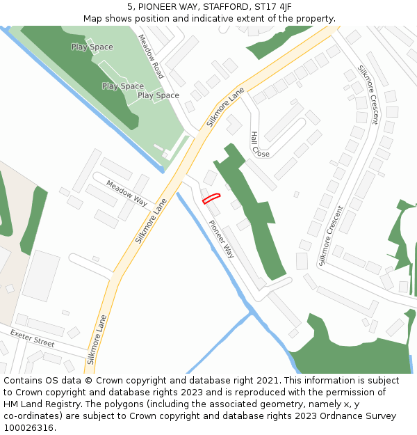 5, PIONEER WAY, STAFFORD, ST17 4JF: Location map and indicative extent of plot