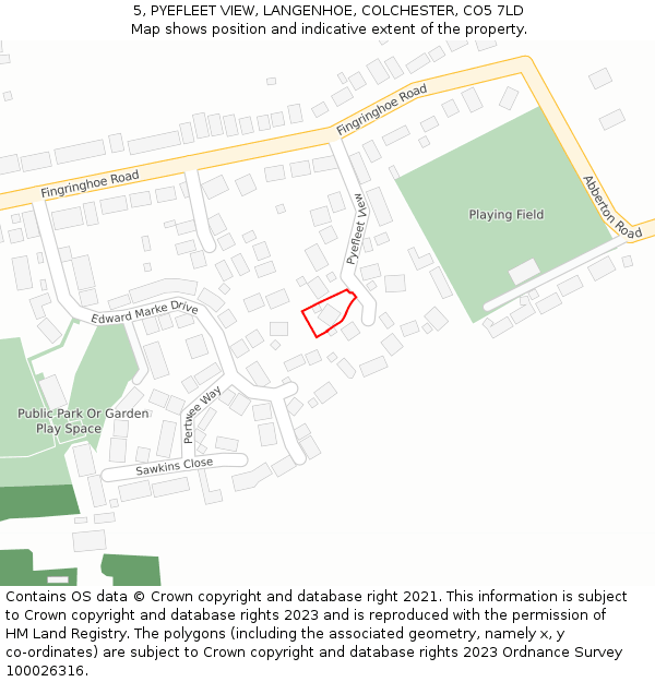 5, PYEFLEET VIEW, LANGENHOE, COLCHESTER, CO5 7LD: Location map and indicative extent of plot