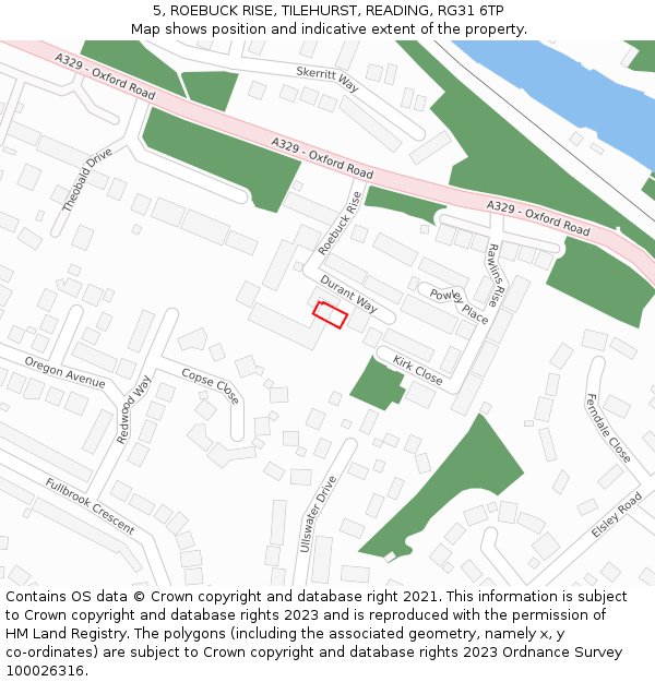 5, ROEBUCK RISE, TILEHURST, READING, RG31 6TP: Location map and indicative extent of plot