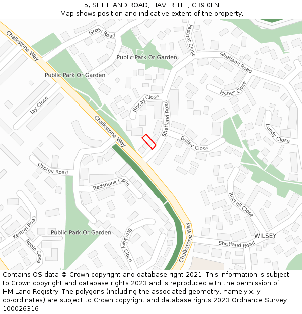 5, SHETLAND ROAD, HAVERHILL, CB9 0LN: Location map and indicative extent of plot