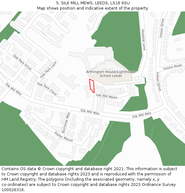 5, SILK MILL MEWS, LEEDS, LS16 6SU: Location map and indicative extent of plot