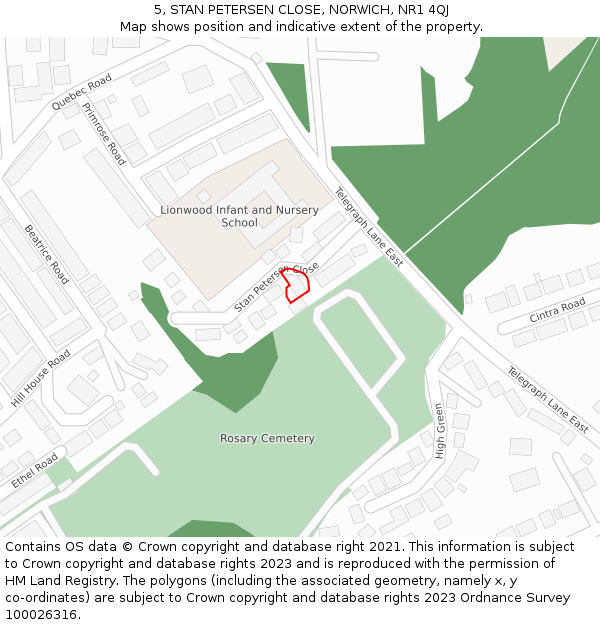 5, STAN PETERSEN CLOSE, NORWICH, NR1 4QJ: Location map and indicative extent of plot