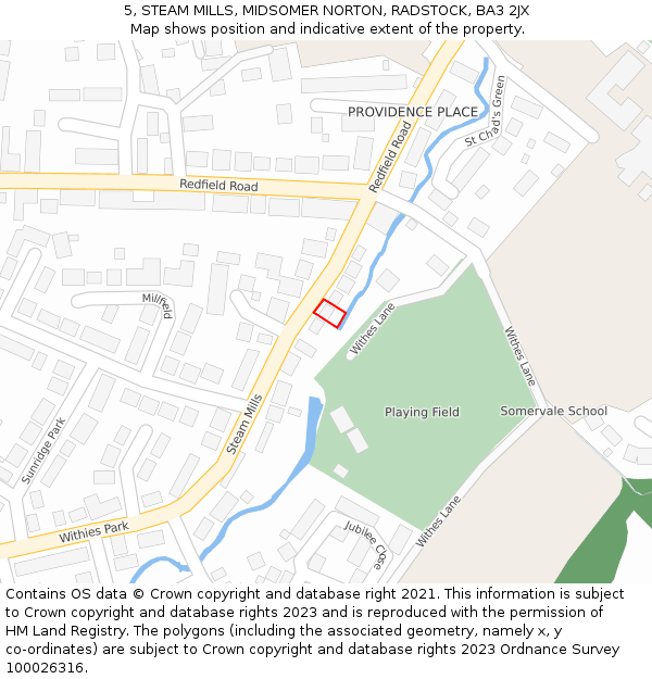 5, STEAM MILLS, MIDSOMER NORTON, RADSTOCK, BA3 2JX: Location map and indicative extent of plot