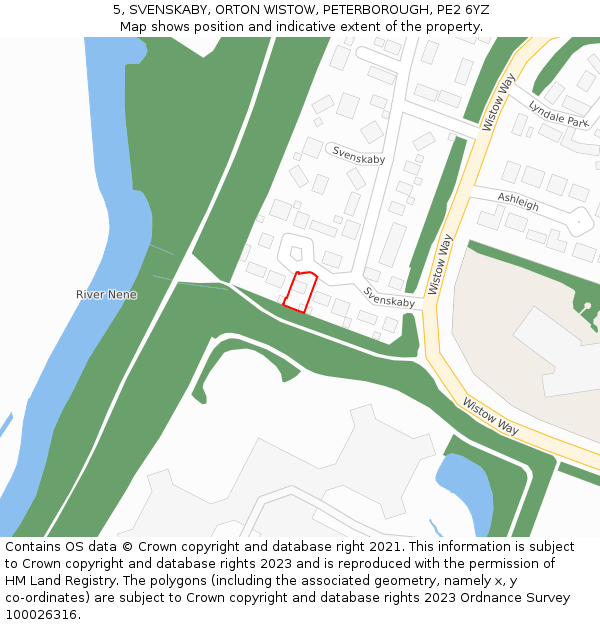 5, SVENSKABY, ORTON WISTOW, PETERBOROUGH, PE2 6YZ: Location map and indicative extent of plot