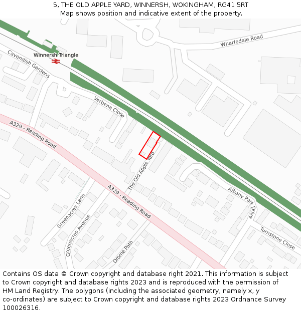5, THE OLD APPLE YARD, WINNERSH, WOKINGHAM, RG41 5RT: Location map and indicative extent of plot
