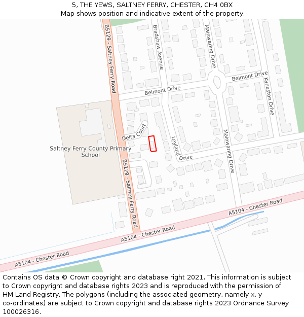 5, THE YEWS, SALTNEY FERRY, CHESTER, CH4 0BX: Location map and indicative extent of plot