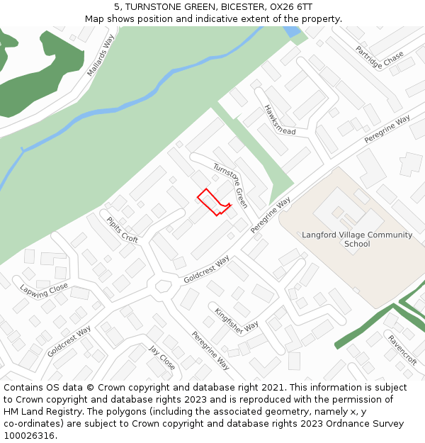 5, TURNSTONE GREEN, BICESTER, OX26 6TT: Location map and indicative extent of plot