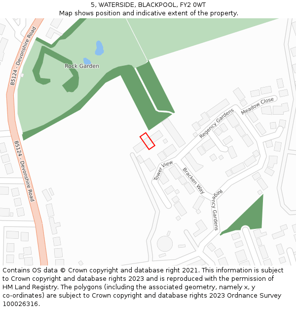 5, WATERSIDE, BLACKPOOL, FY2 0WT: Location map and indicative extent of plot