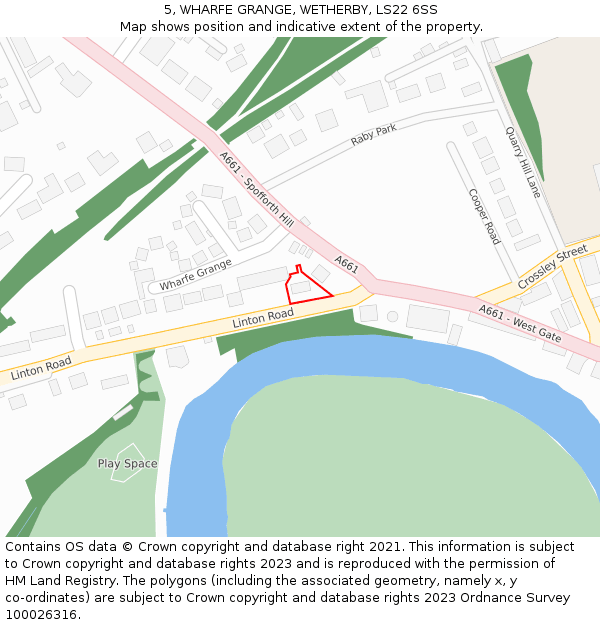 5, WHARFE GRANGE, WETHERBY, LS22 6SS: Location map and indicative extent of plot