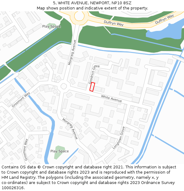 5, WHITE AVENUE, NEWPORT, NP10 8SZ: Location map and indicative extent of plot