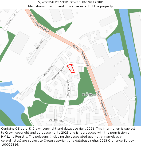 5, WORMALDS VIEW, DEWSBURY, WF12 9RD: Location map and indicative extent of plot