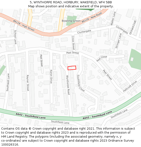 5, WYNTHORPE ROAD, HORBURY, WAKEFIELD, WF4 5BB: Location map and indicative extent of plot