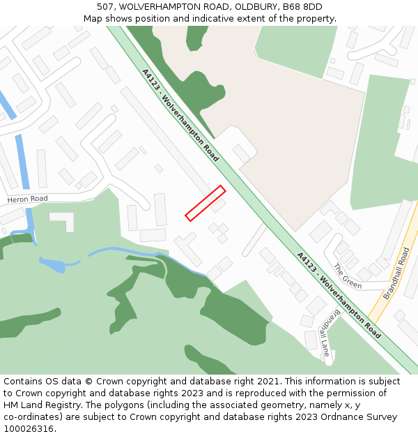507, WOLVERHAMPTON ROAD, OLDBURY, B68 8DD: Location map and indicative extent of plot