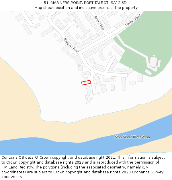 51, MARINERS POINT, PORT TALBOT, SA12 6DL: Location map and indicative extent of plot