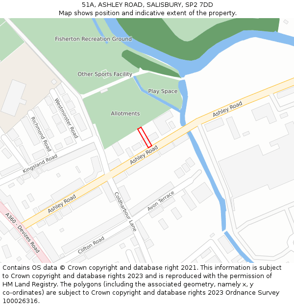 51A, ASHLEY ROAD, SALISBURY, SP2 7DD: Location map and indicative extent of plot