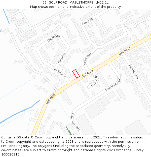 52, GOLF ROAD, MABLETHORPE, LN12 1LJ: Location map and indicative extent of plot
