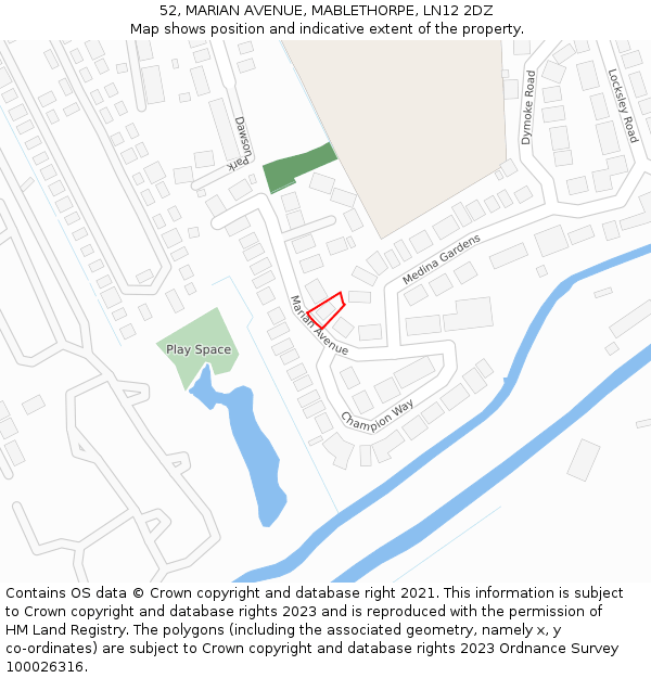 52, MARIAN AVENUE, MABLETHORPE, LN12 2DZ: Location map and indicative extent of plot