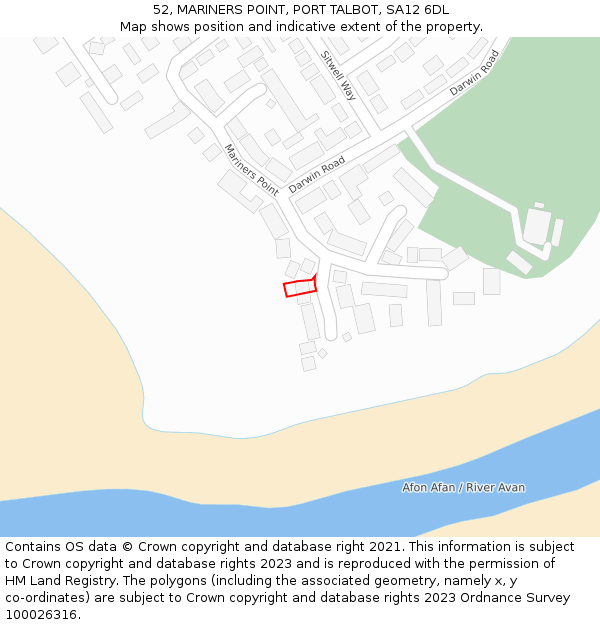 52, MARINERS POINT, PORT TALBOT, SA12 6DL: Location map and indicative extent of plot