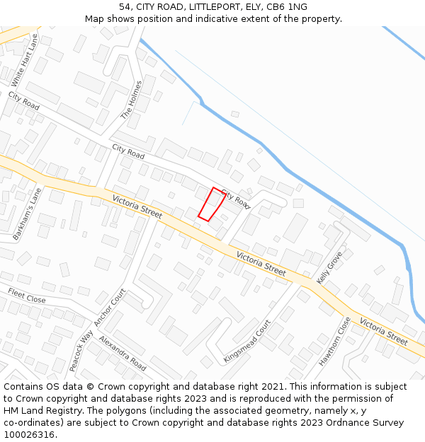 54, CITY ROAD, LITTLEPORT, ELY, CB6 1NG: Location map and indicative extent of plot