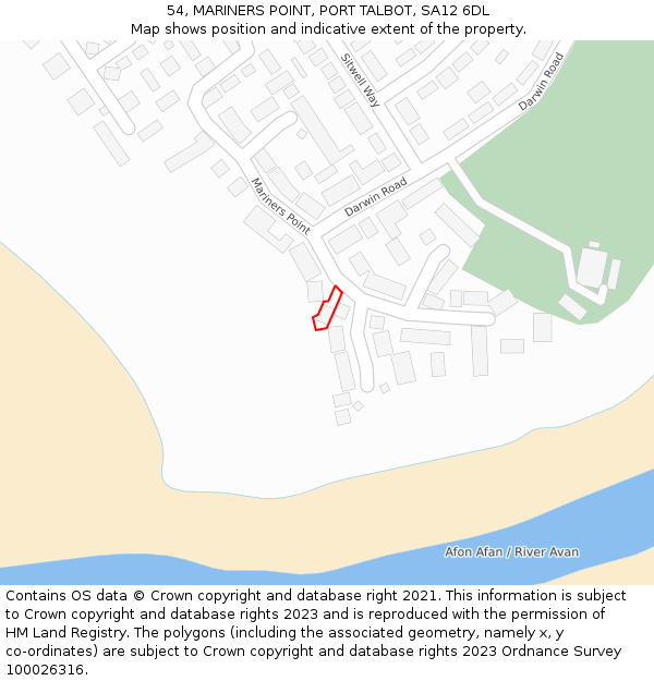 54, MARINERS POINT, PORT TALBOT, SA12 6DL: Location map and indicative extent of plot