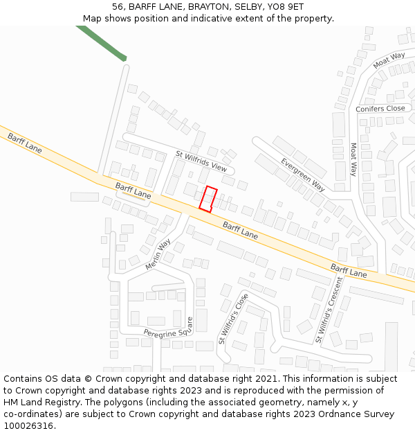 56, BARFF LANE, BRAYTON, SELBY, YO8 9ET: Location map and indicative extent of plot