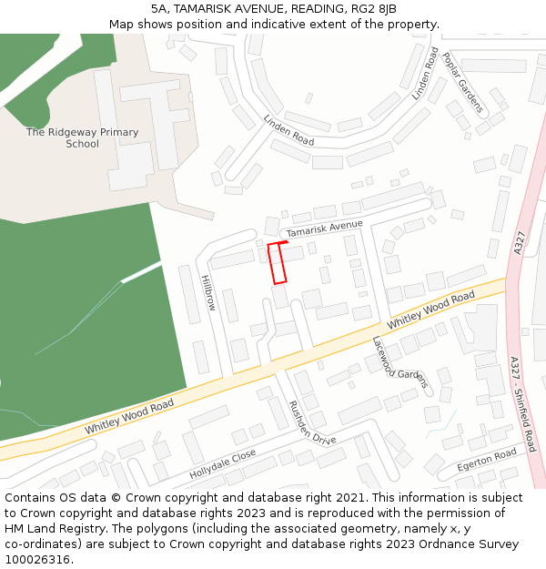 5A, TAMARISK AVENUE, READING, RG2 8JB: Location map and indicative extent of plot