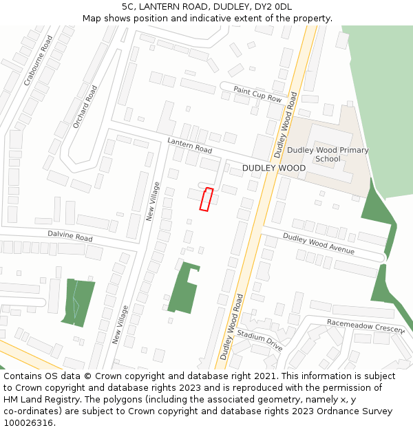 5C, LANTERN ROAD, DUDLEY, DY2 0DL: Location map and indicative extent of plot