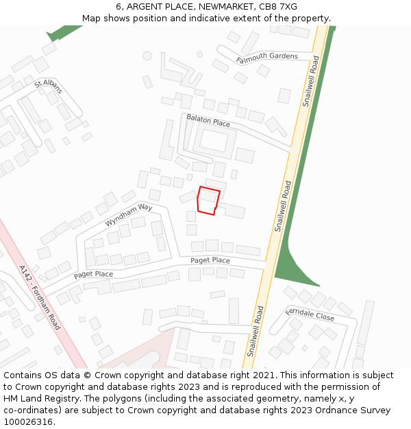 6, ARGENT PLACE, NEWMARKET, CB8 7XG: Location map and indicative extent of plot