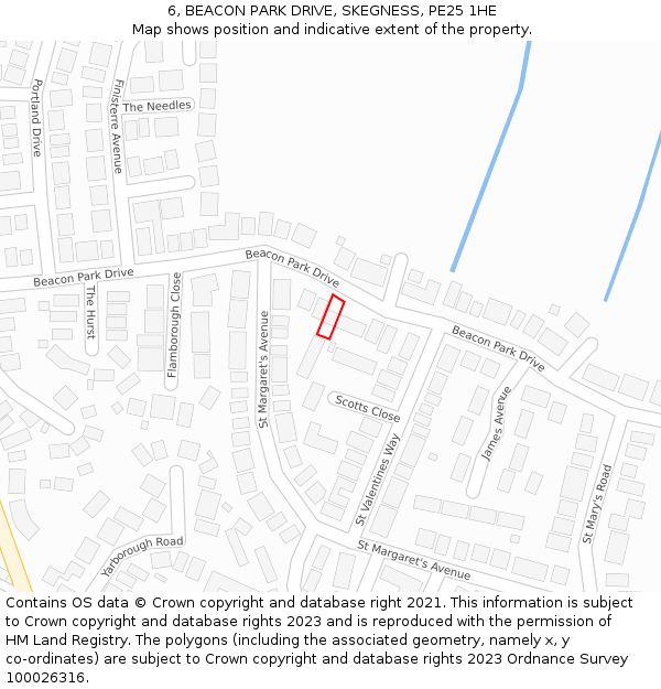 6, BEACON PARK DRIVE, SKEGNESS, PE25 1HE: Location map and indicative extent of plot