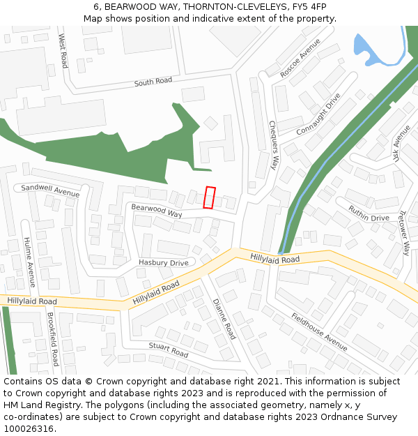 6, BEARWOOD WAY, THORNTON-CLEVELEYS, FY5 4FP: Location map and indicative extent of plot