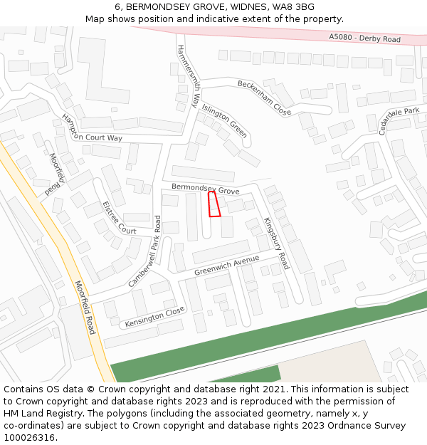 6, BERMONDSEY GROVE, WIDNES, WA8 3BG: Location map and indicative extent of plot