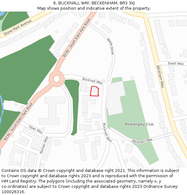 6, BUCKNALL WAY, BECKENHAM, BR3 3XJ: Location map and indicative extent of plot