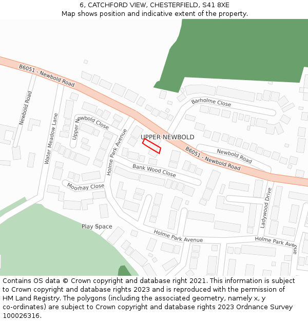 6, CATCHFORD VIEW, CHESTERFIELD, S41 8XE: Location map and indicative extent of plot