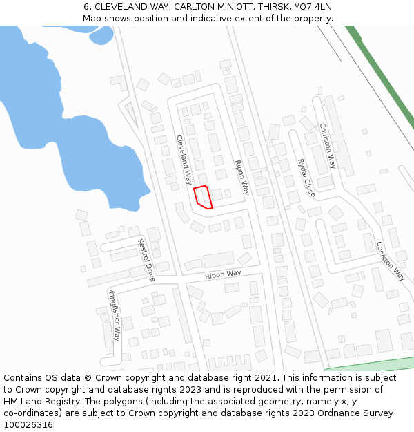 6, CLEVELAND WAY, CARLTON MINIOTT, THIRSK, YO7 4LN: Location map and indicative extent of plot